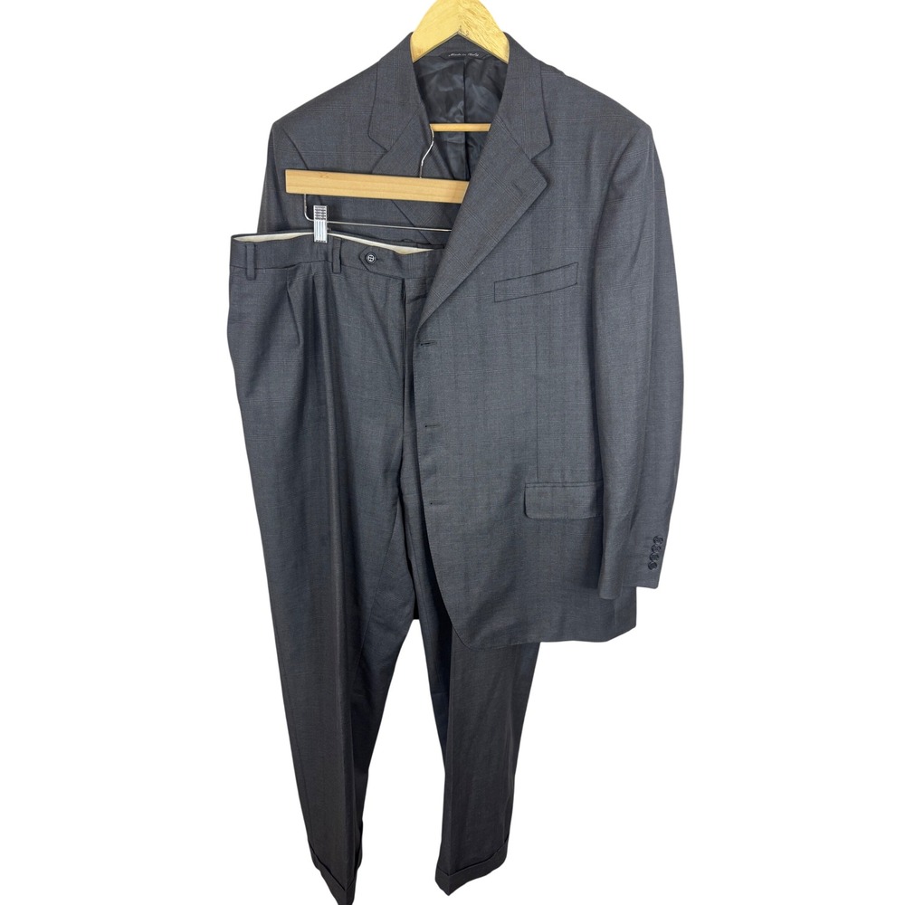 Canali Grey Super 120s Wool Suit 3 Button Italy Men 50  44X34